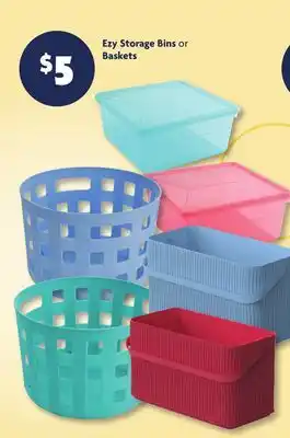Family Dollar Ezy Storage Bins or Baskets offer