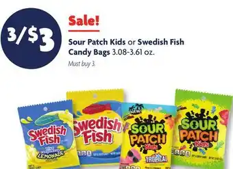 Family Dollar Sour Patch Kids or Swedish Fish Candy Bags offer