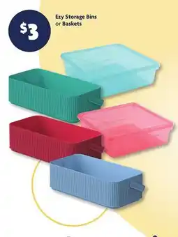 Family Dollar Ezy Storage Bins or Baskets offer