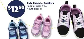 Family Dollar Kids' Character Sneakers offer