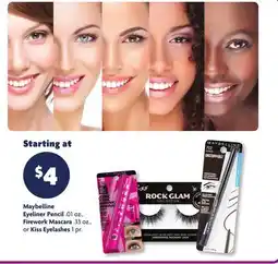 Family Dollar Maybelline Eyeliner Pencil .01 oz., Firework Mascara .33 oz., or Kiss Eyelashes 1 pr offer