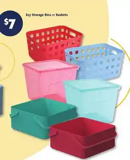 Family Dollar Ezy Storage Bins or Baskets offer