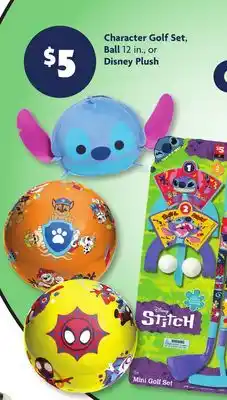 Family Dollar Character Golf Set, Ball 12 in., or Disney Plush offer