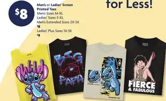 Family Dollar Men's or Ladies' Screen Printed Tees offer