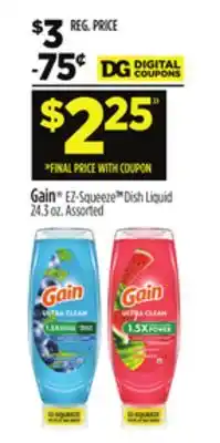 Dollar General Gain EZ-Squeeze Dish Liquid offer