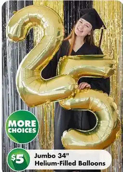 Dollar Tree Jumbo 34 Helium-Filled Balloons offer
