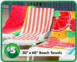 Dollar Tree 30 x 60 Beach Towels offer