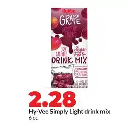 Hy-Vee Hy-Vee Simply Light drink mix offer
