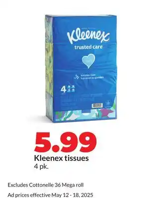 Hy-Vee Kleenex tissues offer