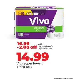 Hy-Vee Viva paper towels offer