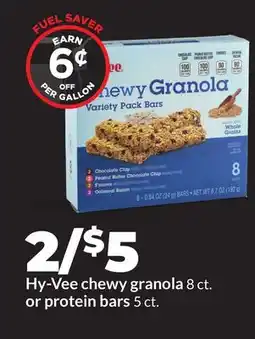 Hy-Vee Hy-Vee chewy granola 8 ct. or protein bars 5 ct offer