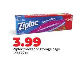Hy-Vee Ziploc freezer or storage bags offer