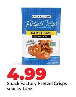 Hy-Vee Snack Factory Pretzel Crisps snacks offer