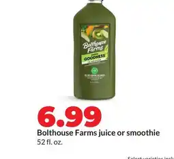 Hy-Vee Bolthouse Farms juice or smoothie offer