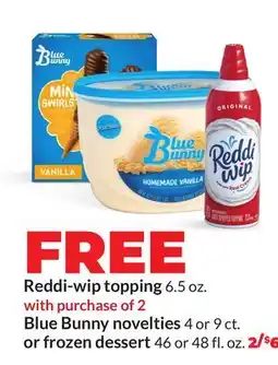 Hy-Vee Blue Bunny novelties 4 or 9 ct. or frozen dessert 46 or offer