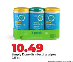 Hy-Vee Simply Done disinfecting wipes offer
