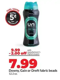 Hy-Vee Downy, Gain or Dreft fabric beads offer