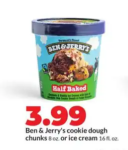 Hy-Vee Ben & Jerry's cookie dough chunks 8 oz. or ice cream 16 fl. oz offer