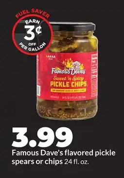 Hy-Vee Famous Dave's flavored pickle spears or chips offer