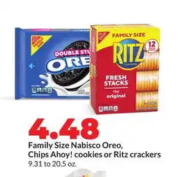 Hy-Vee Family Size Nabisco Oreo, Chips Ahoy! cookies or Ritz crackers offer