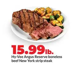 Hy-Vee Hy-Vee Angus Reserve boneless beef New York strip steak offer
