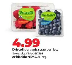Hy-Vee Driscoll's organic strawberries, 16 oz. pkg. raspberries or blackberries 6 oz. pkg offer