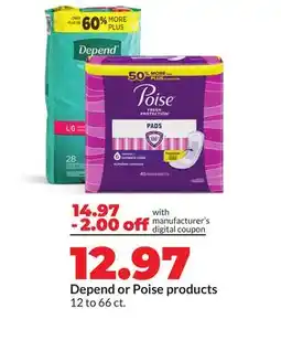 Hy-Vee Depend or Poise products offer