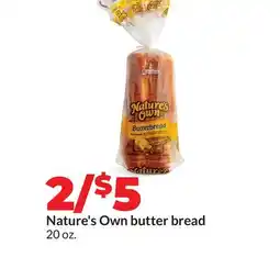 Hy-Vee Nature's Own butter bread offer