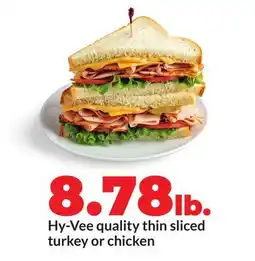 Hy-Vee Hy-Vee quality thin sliced turkey or chicken offer