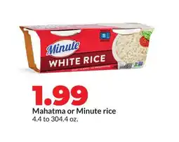 Hy-Vee Mahatma or Minute rice offer