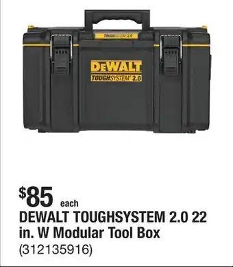 The Home Depot DEWALT TOUGHSYSTEM 2.0 22 in. W Small Modular Tool Box offer