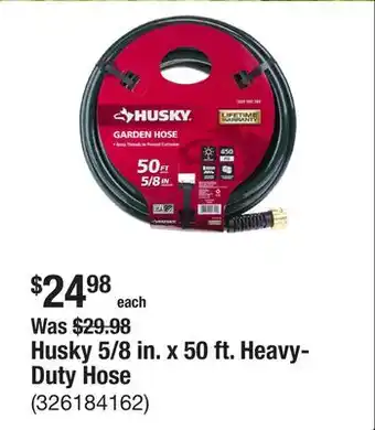 The Home Depot Husky 5/8 in. x 50 ft. Heavy-Duty Hose offer