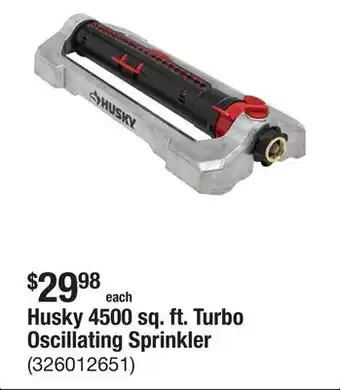 The Home Depot Husky 4500 sq. ft. Turbo Oscillating Sprinkler offer