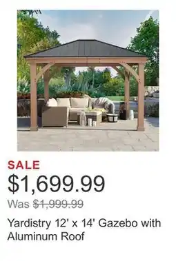 Costco Yardistry 12' x 14' Gazebo with Aluminum Roof offer