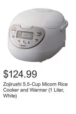 Costco Zojirushi 5.5-Cup Micom Rice Cooker and Warmer (1 Liter, White) offer