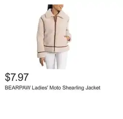 Costco BEARPAW Ladies' Moto Shearling Jacket offer