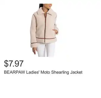Costco BEARPAW Ladies' Moto Shearling Jacket offer