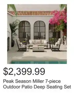 Costco Peak Season Miller 7-piece Outdoor Patio Deep Seating Set offer