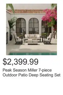 Costco Peak Season Miller 7-piece Outdoor Patio Deep Seating Set offer