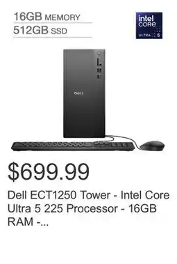 Costco Dell ECT1250 Tower - Intel Core Ultra 5 225 Processor - 16GB RAM - 512GB SSD - Windows 11 Home offer