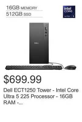 Costco Dell ECT1250 Tower - Intel Core Ultra 5 225 Processor - 16GB RAM - 512GB SSD - Windows 11 Home offer