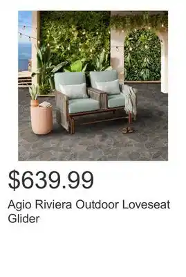 Costco Agio Riviera Outdoor Loveseat Glider offer