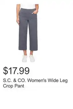 Costco S.C. & CO. Women's Wide Leg Crop Pant offer