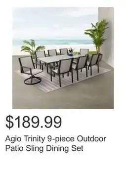 Costco Agio Trinity 9-piece Outdoor Patio Sling Dining Set offer