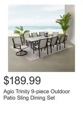 Costco Agio Trinity 9-piece Outdoor Patio Sling Dining Set offer