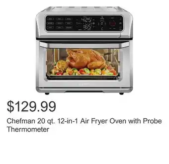 Costco Chefman 20 qt. 12-in-1 Air Fryer Oven with Probe Thermometer offer