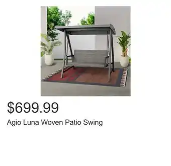 Costco Agio Luna Woven Patio Swing offer