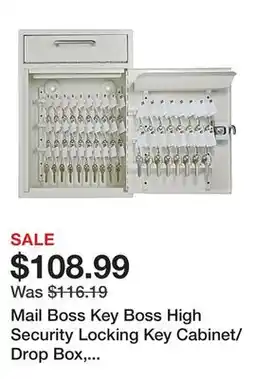 Office Depot Mail Boss Key Boss High Security Locking Key Cabinet/Drop Box, 16-1/4H x 11-1/4W x 4-3/4D, White offer