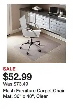 Office Depot Flash Furniture Carpet Chair Mat, 36 x 48, Clear offer