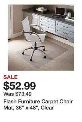 Office Depot Flash Furniture Carpet Chair Mat, 36 x 48, Clear offer